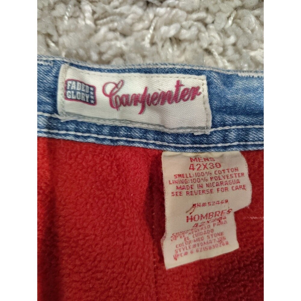 Vintage Faded Glory Fleece Lined Carpenter Pants Men Size 42 x 30 Outdoors Farm - Picture 5 of 7